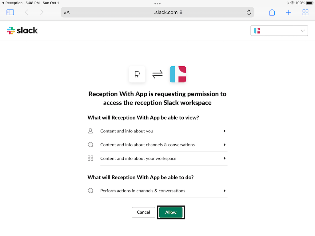 Log in to Slack